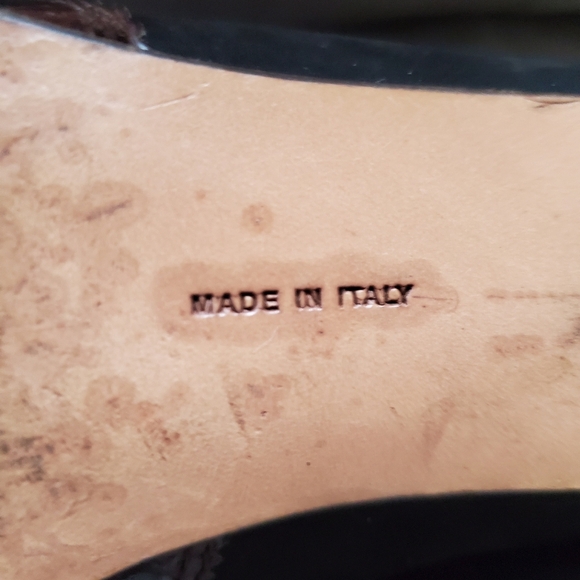 Salvatore Ferragamo Croc Embossed Leather & Suede Pumps Heels Size 7.5 - Picture 10 of 10